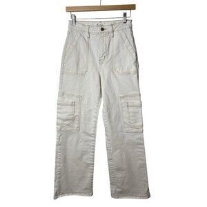 Kancan 90s Wide Leg Cargo Carpenter Estilo Jeans Womens 24 Off White Y2K Utility